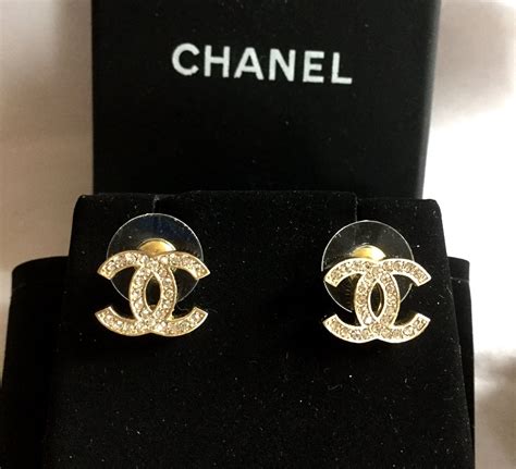 chanel earring cc studs|authentic chanel cc logo earrings.